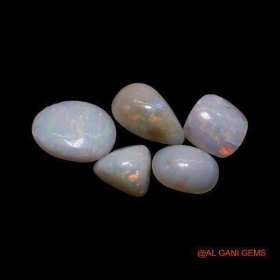 5 Pcs 2.00 Cts Natural Australian Fire Opal Loose Gemstone Mix Shape Cabochon Wholesale Lot 5X5X2 TO 6X8X1 MM AG-758