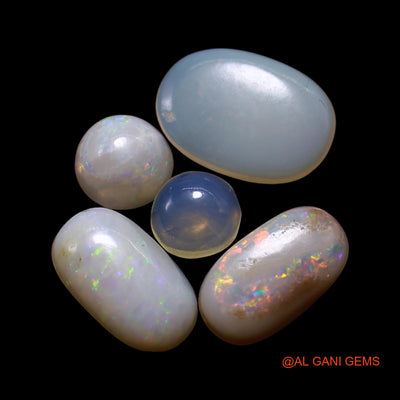 5 Pcs Wholesale Lot Natural Fire Opal Gemstone 3.00 Cts Loose Mix Shape Cabochon Australia 4X4X2 TO 6X8X2 MM AG-759