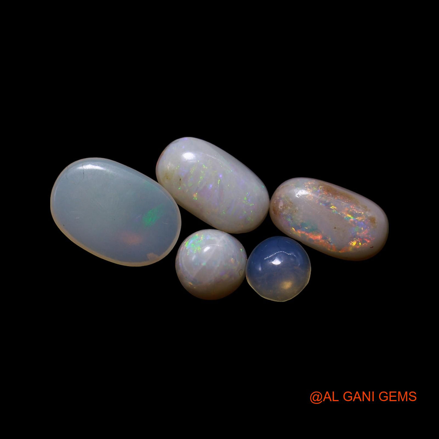 5 Pcs Wholesale Lot Natural Fire Opal Gemstone 3.00 Cts Loose Mix Shape Cabochon Australia 4X4X2 TO 6X8X2 MM AG-759