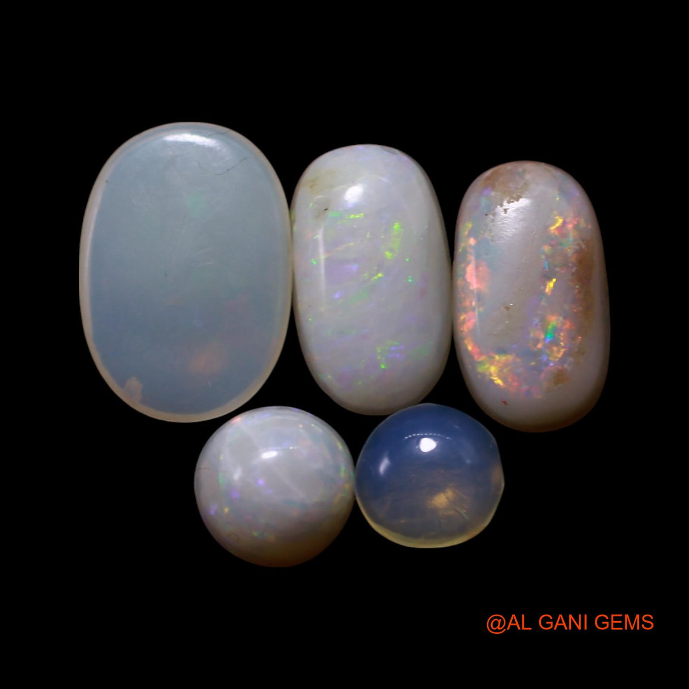 5 Pcs Wholesale Lot Natural Fire Opal Gemstone 3.00 Cts Loose Mix Shape Cabochon Australia 4X4X2 TO 6X8X2 MM AG-759
