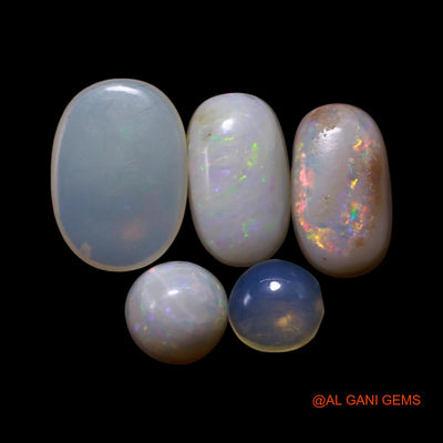 5 Pcs Wholesale Lot Natural Fire Opal Gemstone 3.00 Cts Loose Mix Shape Cabochon Australia 4X4X2 TO 6X8X2 MM AG-759