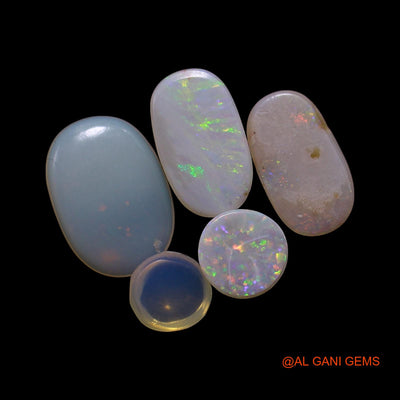 5 Pcs Wholesale Lot Natural Fire Opal Gemstone 3.00 Cts Loose Mix Shape Cabochon Australia 4X4X2 TO 6X8X2 MM AG-759