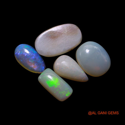 5 Pcs 4.00 Cts Natural Australian Fire Opal Loose Gemstone Mix Shape Cabochon Wholesale Lot 4X8X2 TO 6X11X2 MM AG-760