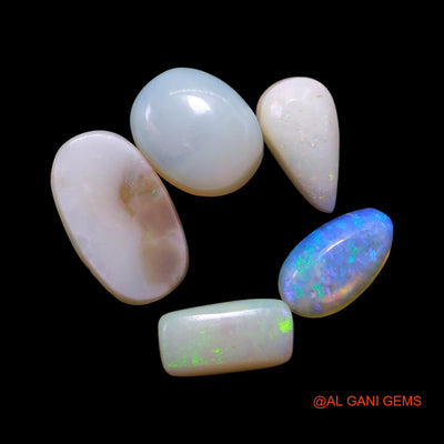 5 Pcs 4.00 Cts Natural Australian Fire Opal Loose Gemstone Mix Shape Cabochon Wholesale Lot 4X8X2 TO 6X11X2 MM AG-760
