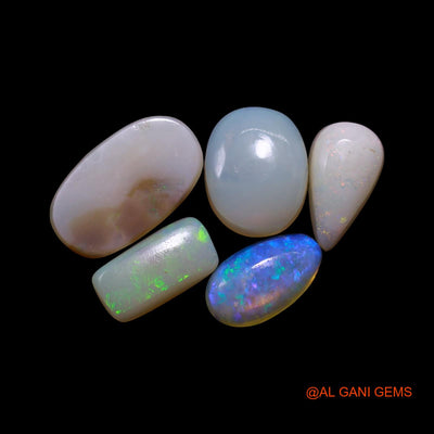 5 Pcs 4.00 Cts Natural Australian Fire Opal Loose Gemstone Mix Shape Cabochon Wholesale Lot 4X8X2 TO 6X11X2 MM AG-760