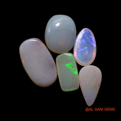 5 Pcs 4.00 Cts Natural Australian Fire Opal Loose Gemstone Mix Shape Cabochon Wholesale Lot 4X8X2 TO 6X11X2 MM AG-760