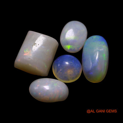 5 Pcs 3.00 Cts Natural Australian Fire Opal Loose Gemstone Mix Shape Cabochon Wholesale Lot 4X6X1 TO 6X7X3 MM AG-761