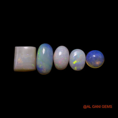 5 Pcs 3.00 Cts Natural Australian Fire Opal Loose Gemstone Mix Shape Cabochon Wholesale Lot 4X6X1 TO 6X7X3 MM AG-761