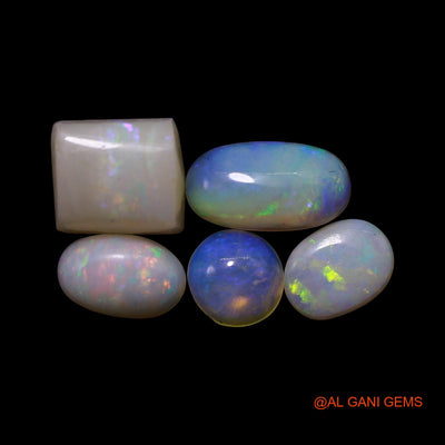 5 Pcs 3.00 Cts Natural Australian Fire Opal Loose Gemstone Mix Shape Cabochon Wholesale Lot 4X6X1 TO 6X7X3 MM AG-761