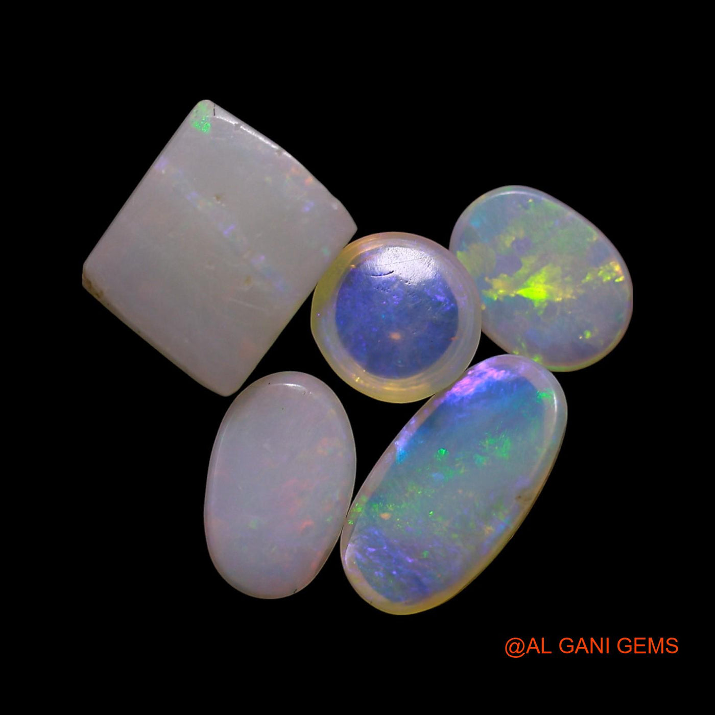 5 Pcs 3.00 Cts Natural Australian Fire Opal Loose Gemstone Mix Shape Cabochon Wholesale Lot 4X6X1 TO 6X7X3 MM AG-761