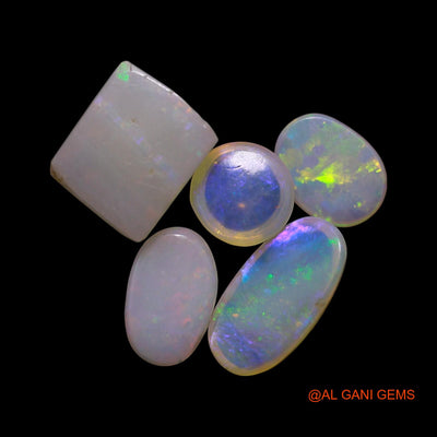 5 Pcs 3.00 Cts Natural Australian Fire Opal Loose Gemstone Mix Shape Cabochon Wholesale Lot 4X6X1 TO 6X7X3 MM AG-761