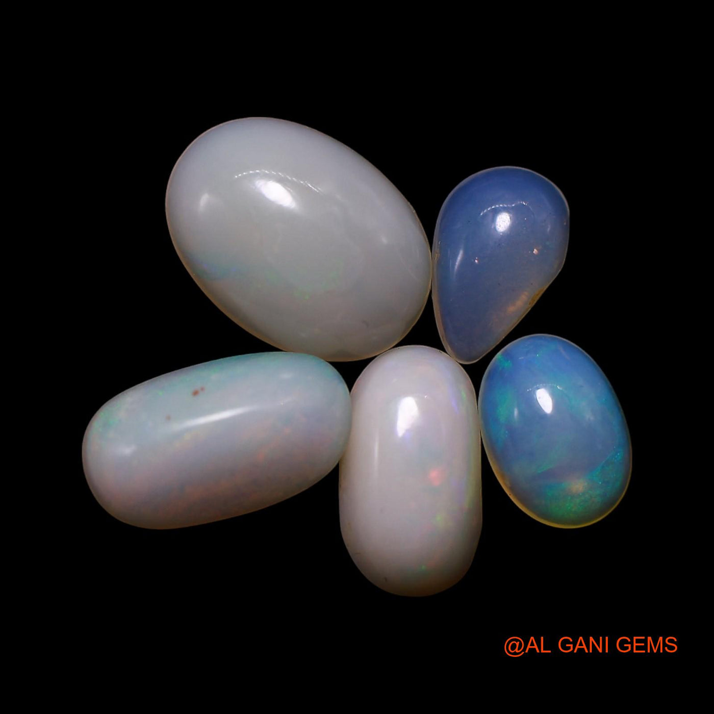 3.00 Cts Natural Australian Fire Opal Mix Shape Cabochon 5 Pcs Wholesale Lot Loose Gemstone 4X6X2 TO 6X9X2 MM AG-763