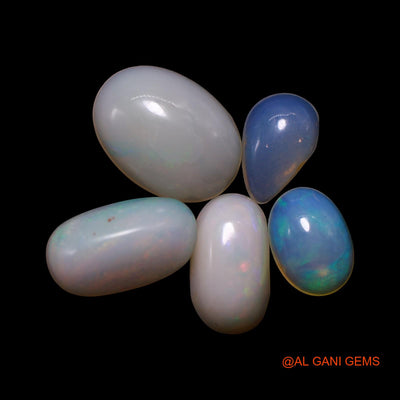 3.00 Cts Natural Australian Fire Opal Mix Shape Cabochon 5 Pcs Wholesale Lot Loose Gemstone 4X6X2 TO 6X9X2 MM AG-763