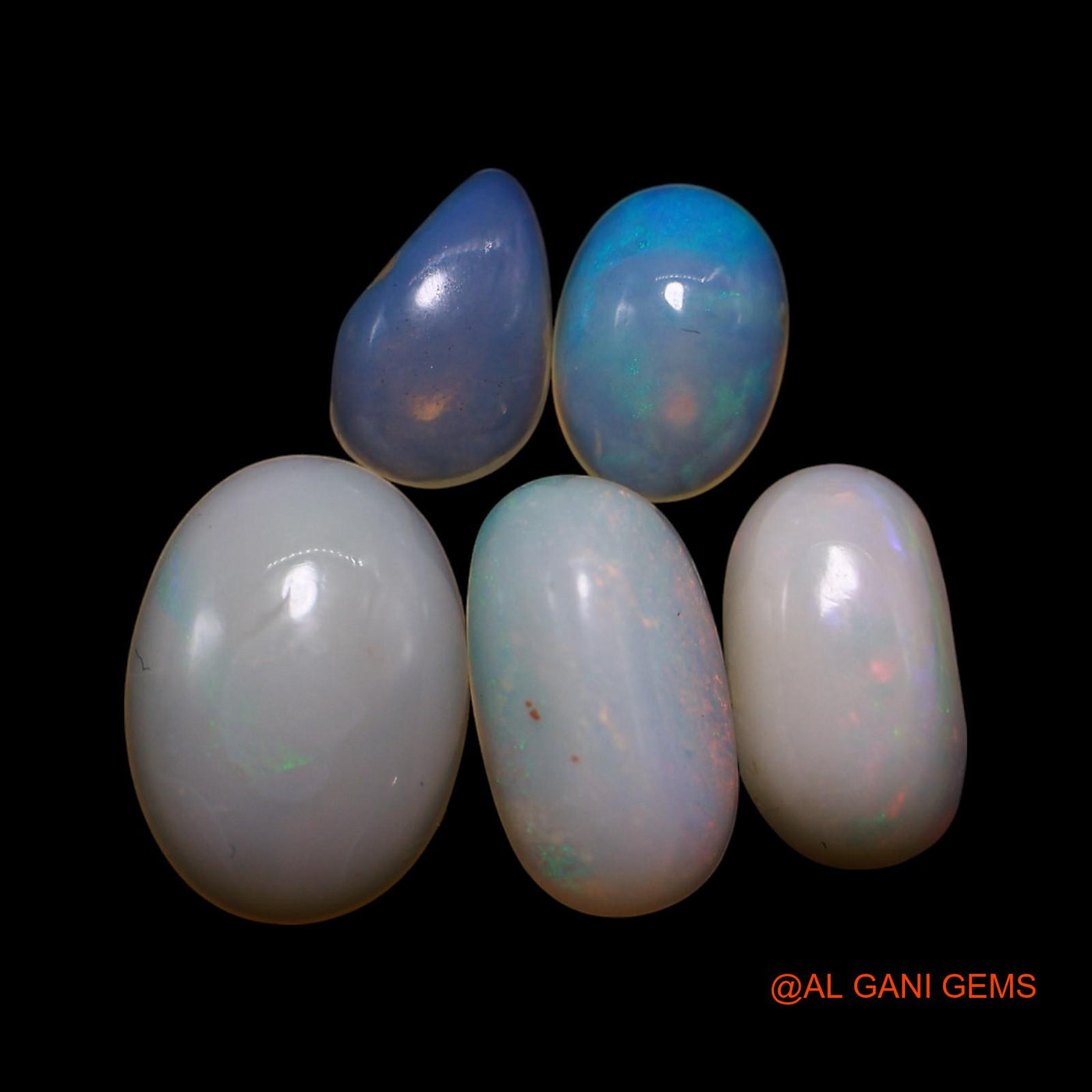 3.00 Cts Natural Australian Fire Opal Mix Shape Cabochon 5 Pcs Wholesale Lot Loose Gemstone 4X6X2 TO 6X9X2 MM AG-763