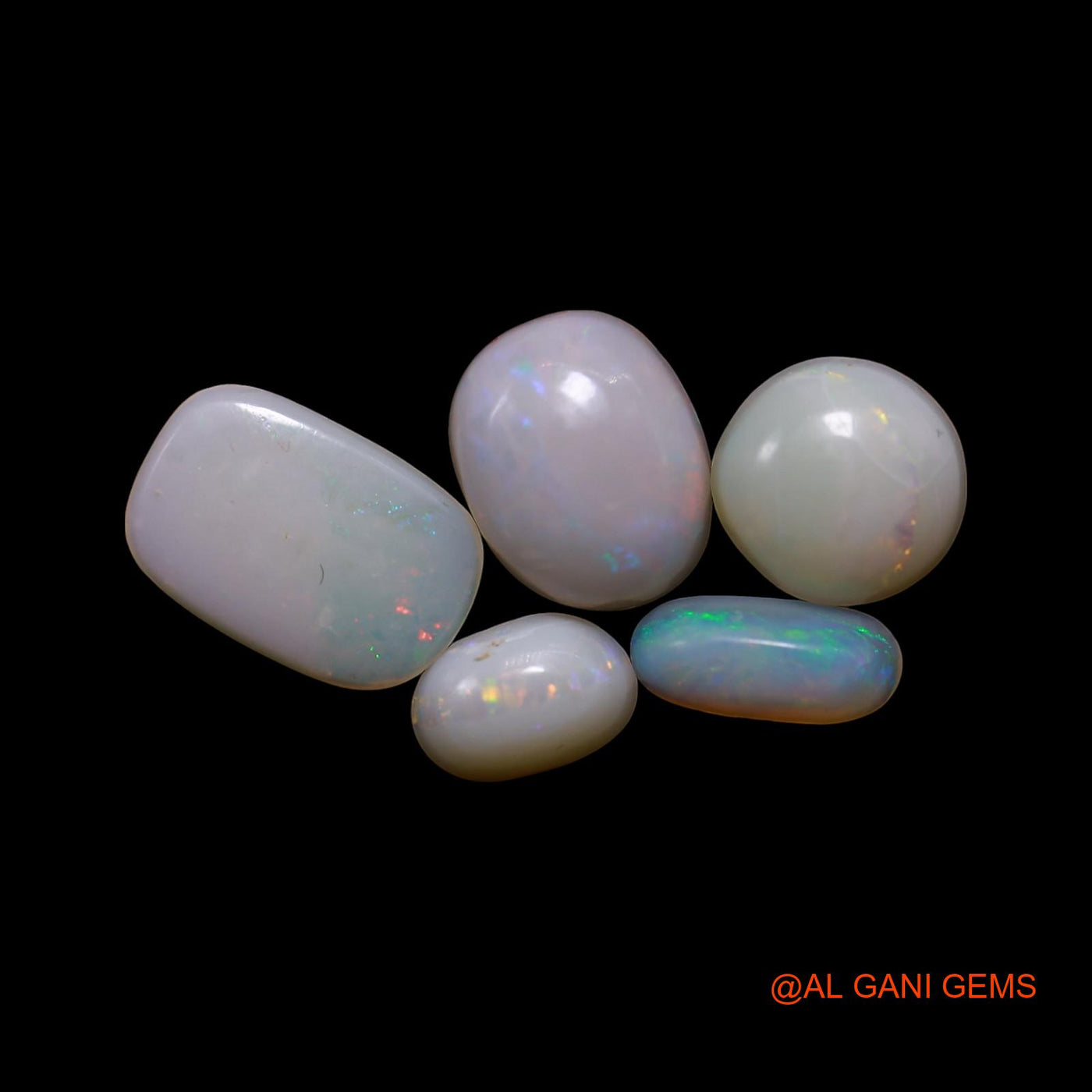 5 Pcs 2.00 Cts Natural Australian Fire Opal Loose Gemstone Mix Shape Cabochon Wholesale Lot 3X5X2 TO 6X8X1 MM AG-764