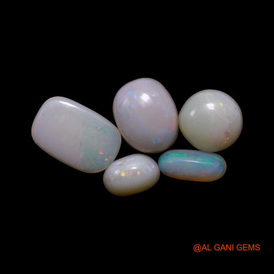 5 Pcs 2.00 Cts Natural Australian Fire Opal Loose Gemstone Mix Shape Cabochon Wholesale Lot 3X5X2 TO 6X8X1 MM AG-764