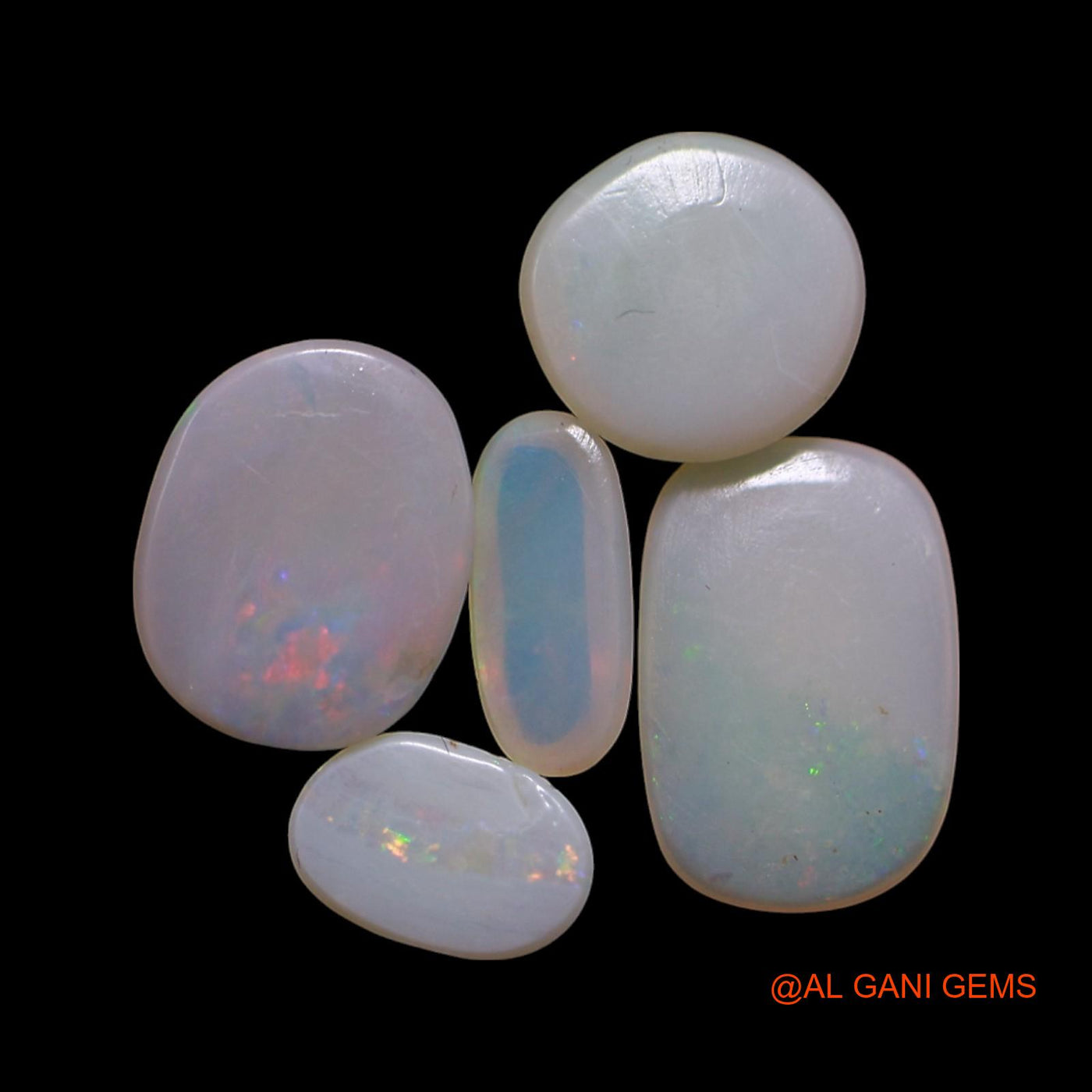 5 Pcs 2.00 Cts Natural Australian Fire Opal Loose Gemstone Mix Shape Cabochon Wholesale Lot 3X5X2 TO 6X8X1 MM AG-764