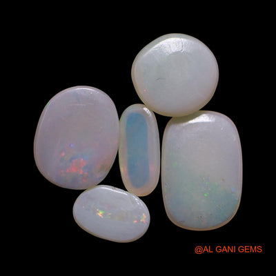 5 Pcs 2.00 Cts Natural Australian Fire Opal Loose Gemstone Mix Shape Cabochon Wholesale Lot 3X5X2 TO 6X8X1 MM AG-764