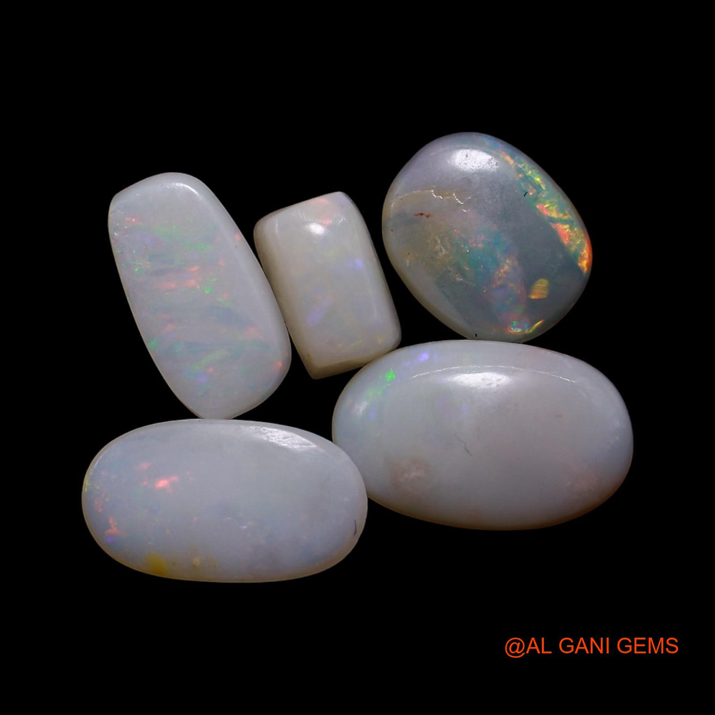 5 Pcs 2.00 Cts Natural Australian Fire Opal Loose Gemstone Mix Shape Cabochon Wholesale Lot 3X5X2 TO 6X10X2 MM AG-765