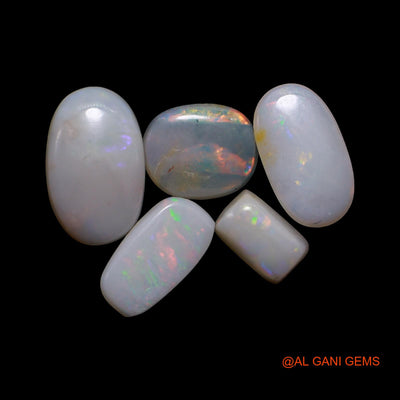 5 Pcs 2.00 Cts Natural Australian Fire Opal Loose Gemstone Mix Shape Cabochon Wholesale Lot 3X5X2 TO 6X10X2 MM AG-765