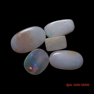 5 Pcs 2.00 Cts Natural Australian Fire Opal Loose Gemstone Mix Shape Cabochon Wholesale Lot 3X5X2 TO 6X10X2 MM AG-765
