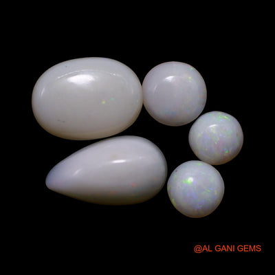 5 Pcs 4.00 Cts Natural Australian Fire Opal Loose Gemstone Mix Shape Cabochon Wholesale Lot 5X5X2 TO 6X11X3 MM AG-767