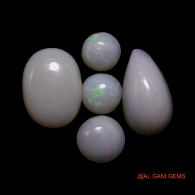 5 Pcs 4.00 Cts Natural Australian Fire Opal Loose Gemstone Mix Shape Cabochon Wholesale Lot 5X5X2 TO 6X11X3 MM AG-767