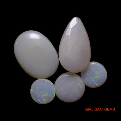 5 Pcs 4.00 Cts Natural Australian Fire Opal Loose Gemstone Mix Shape Cabochon Wholesale Lot 5X5X2 TO 6X11X3 MM AG-767
