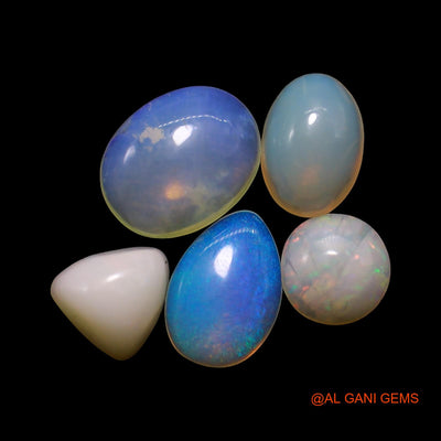 5 Pcs 3.00 Cts Natural Australian Fire Opal Loose Gemstone Mix Shape Cabochon Wholesale Lot 5X5X2 TO 7X8X3 MM AG-768