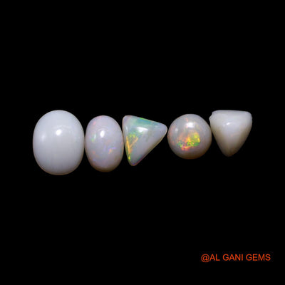 5 Pcs 4.00 Cts Natural Australian Fire Opal Loose Gemstone Mix Shape Cabochon Wholesale Lot 6X6X2 TO 7X9X3 MM AG-769