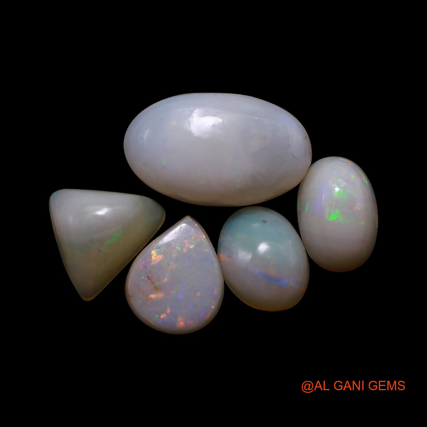 5 Pcs 5.00 Cts Natural Australian Fire Opal Loose Gemstone Mix Shape Cabochon Wholesale Lot 5X7X2 TO 7X11X4 MM AG-770