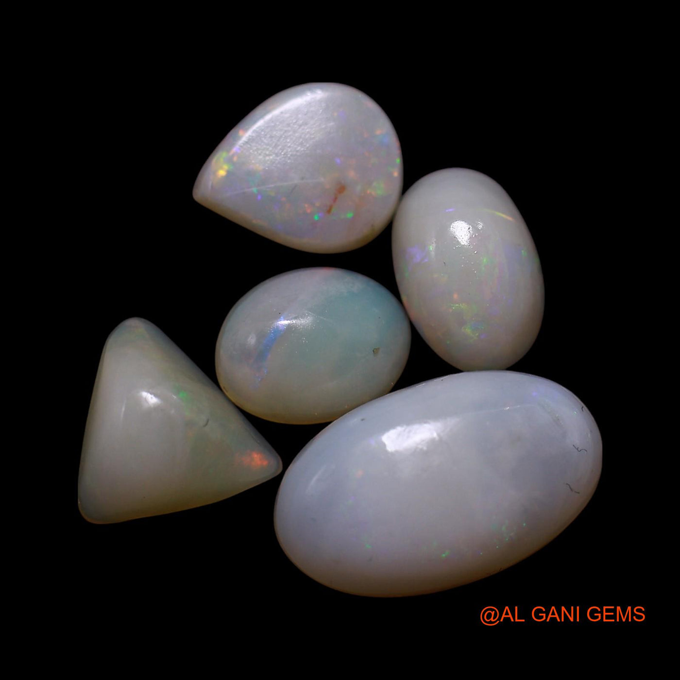 5 Pcs 5.00 Cts Natural Australian Fire Opal Loose Gemstone Mix Shape Cabochon Wholesale Lot 5X7X2 TO 7X11X4 MM AG-770