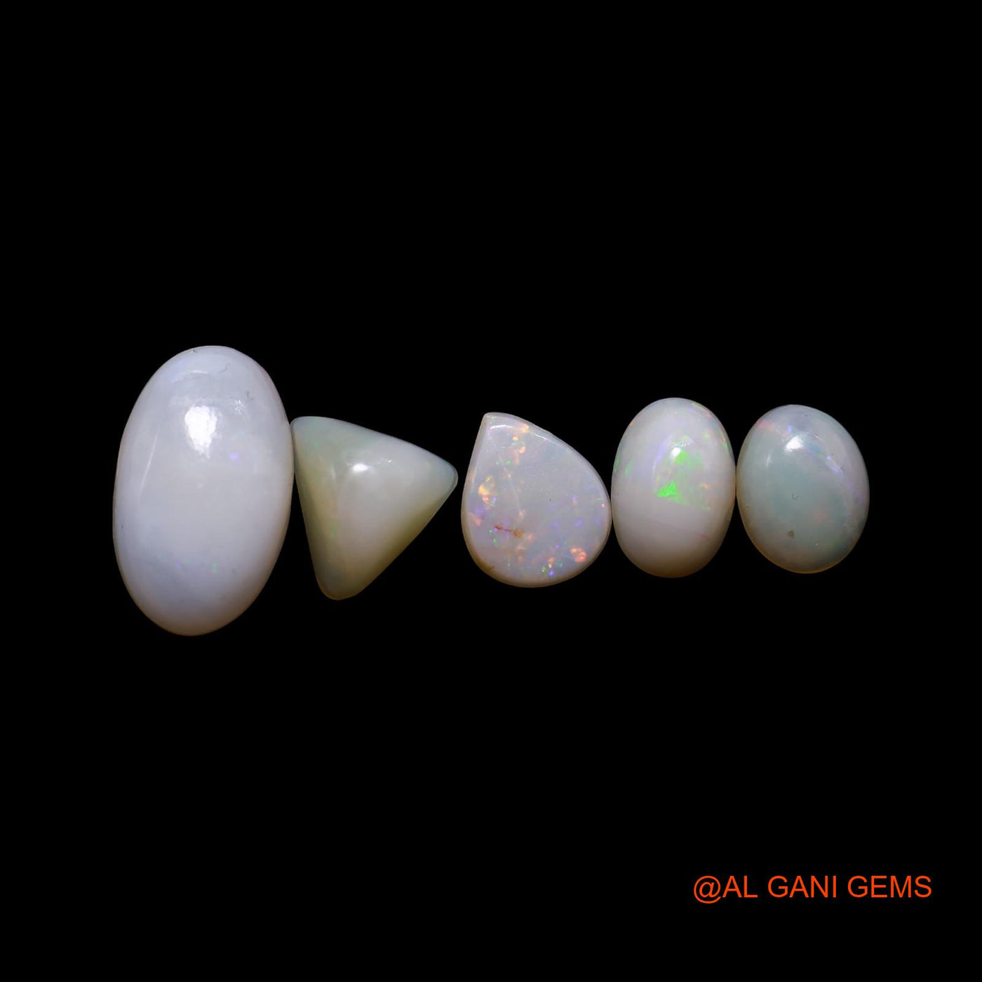 5 Pcs 5.00 Cts Natural Australian Fire Opal Loose Gemstone Mix Shape Cabochon Wholesale Lot 5X7X2 TO 7X11X4 MM AG-770