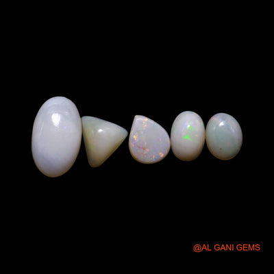 5 Pcs 5.00 Cts Natural Australian Fire Opal Loose Gemstone Mix Shape Cabochon Wholesale Lot 5X7X2 TO 7X11X4 MM AG-770