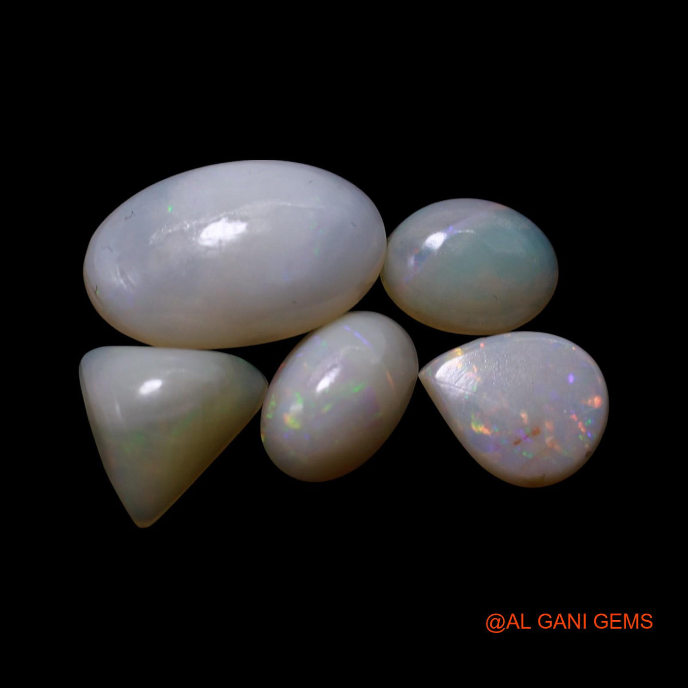 5 Pcs 5.00 Cts Natural Australian Fire Opal Loose Gemstone Mix Shape Cabochon Wholesale Lot 5X7X2 TO 7X11X4 MM AG-770