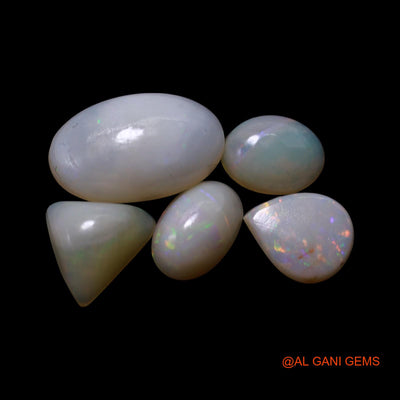 5 Pcs 5.00 Cts Natural Australian Fire Opal Loose Gemstone Mix Shape Cabochon Wholesale Lot 5X7X2 TO 7X11X4 MM AG-770