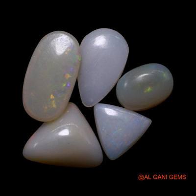 5 Pcs 6.00 Cts Natural Australian Fire Opal Loose Gemstone Mix Shape Cabochon Wholesale Lot 7X7X2 TO 6X12X3 MM AG-771