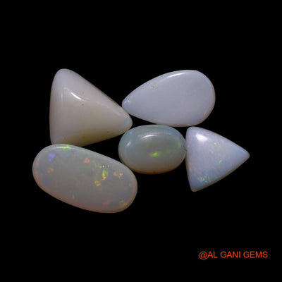 5 Pcs 6.00 Cts Natural Australian Fire Opal Loose Gemstone Mix Shape Cabochon Wholesale Lot 7X7X2 TO 6X12X3 MM AG-771