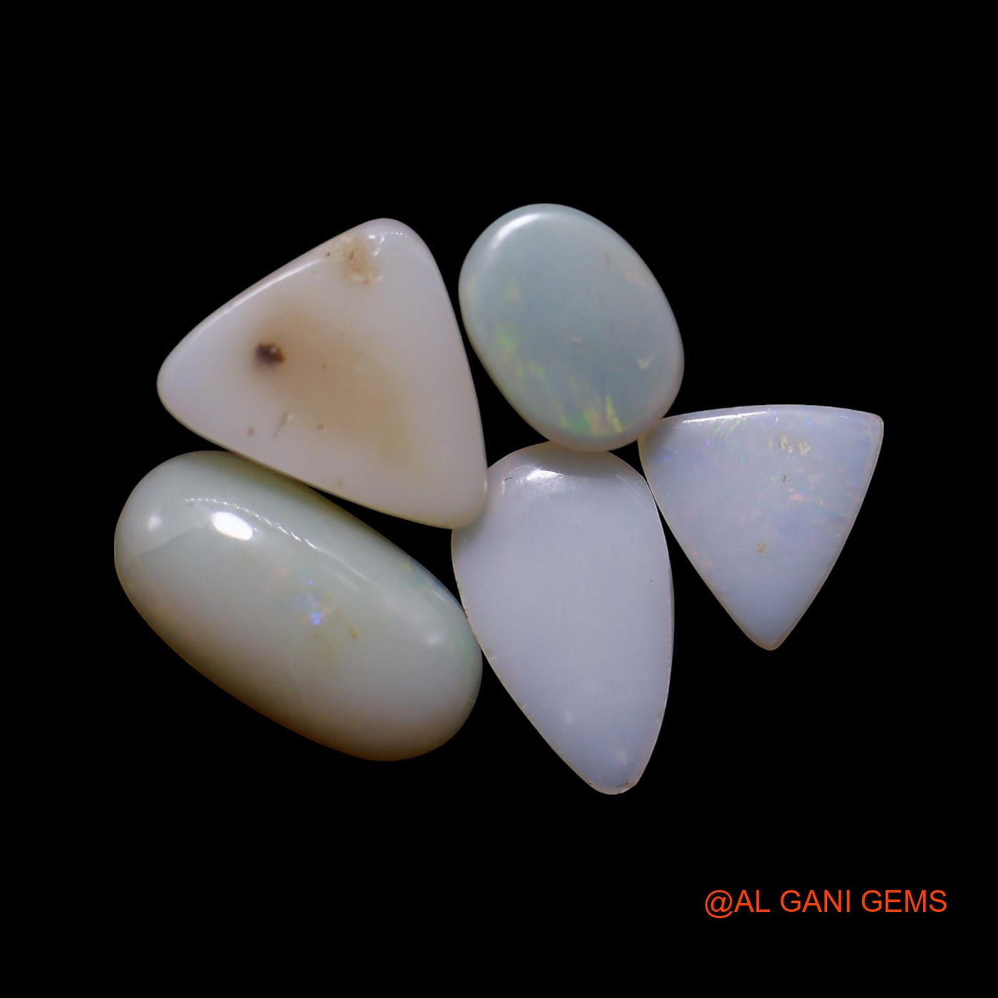 5 Pcs 6.00 Cts Natural Australian Fire Opal Loose Gemstone Mix Shape Cabochon Wholesale Lot 7X7X2 TO 6X12X3 MM AG-771