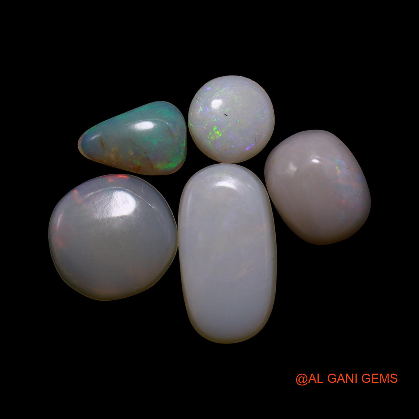 5 Pcs 5.00 Cts Natural Australian Fire Opal Loose Gemstone Mix Shape Cabochon Wholesale Lot 6X6X2 TO 7X12X2 MM AG-772