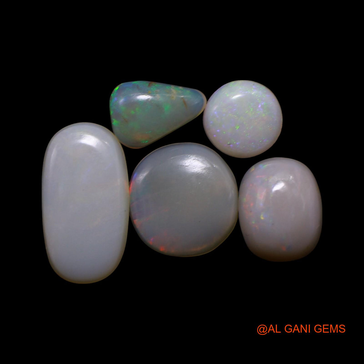 5 Pcs 5.00 Cts Natural Australian Fire Opal Loose Gemstone Mix Shape Cabochon Wholesale Lot 6X6X2 TO 7X12X2 MM AG-772