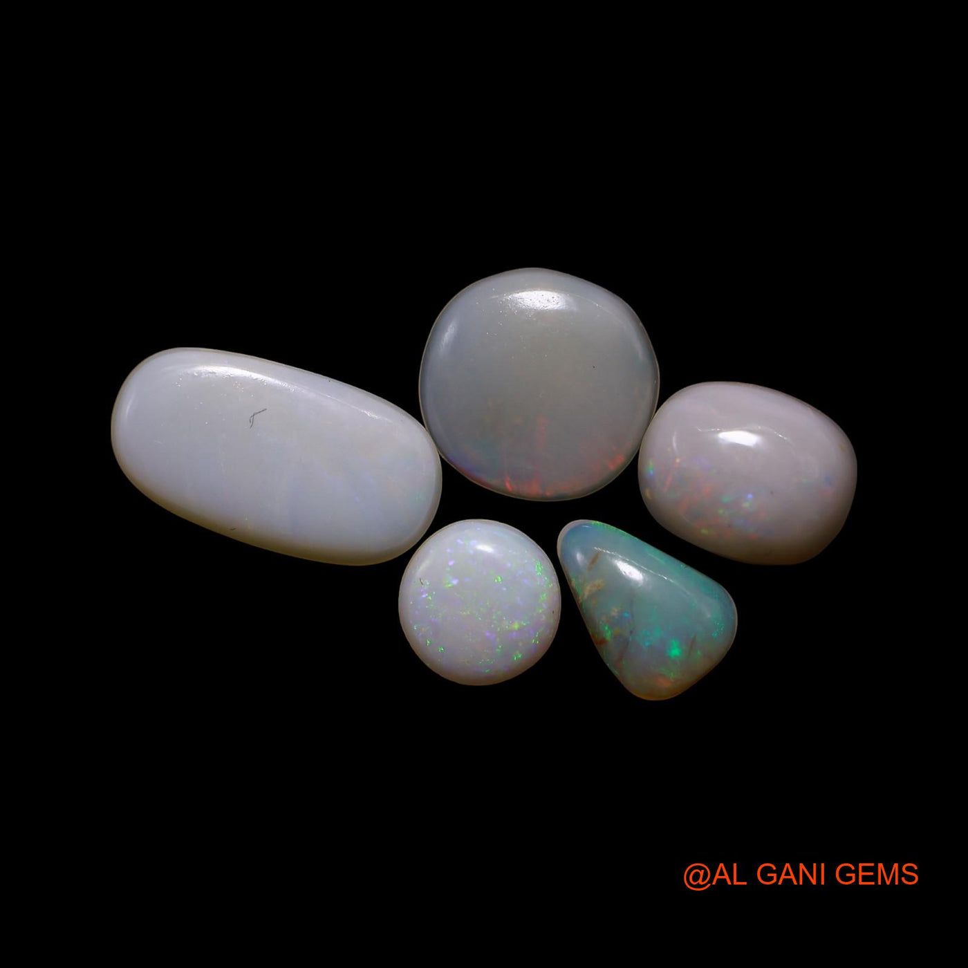 5 Pcs 5.00 Cts Natural Australian Fire Opal Loose Gemstone Mix Shape Cabochon Wholesale Lot 6X6X2 TO 7X12X2 MM AG-772