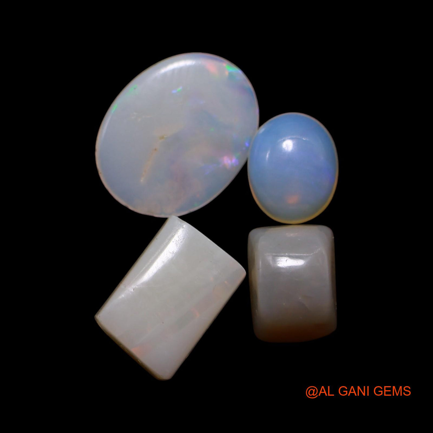 4 Pcs Natural Fire Opal Gemstone 3.00 Cts Loose Mix Shape Cabochon From Australia 5X6X2 TO 8X10X1 MM AG-773