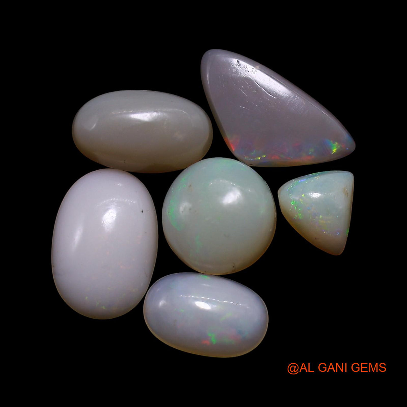 Natural Fire Opal Loose Gemstone Mix Shape Cabochon Australia 6 Pcs Wholesale Lot 6.00 Cts 5X6X2 TO 6X12X2 MM AG-774