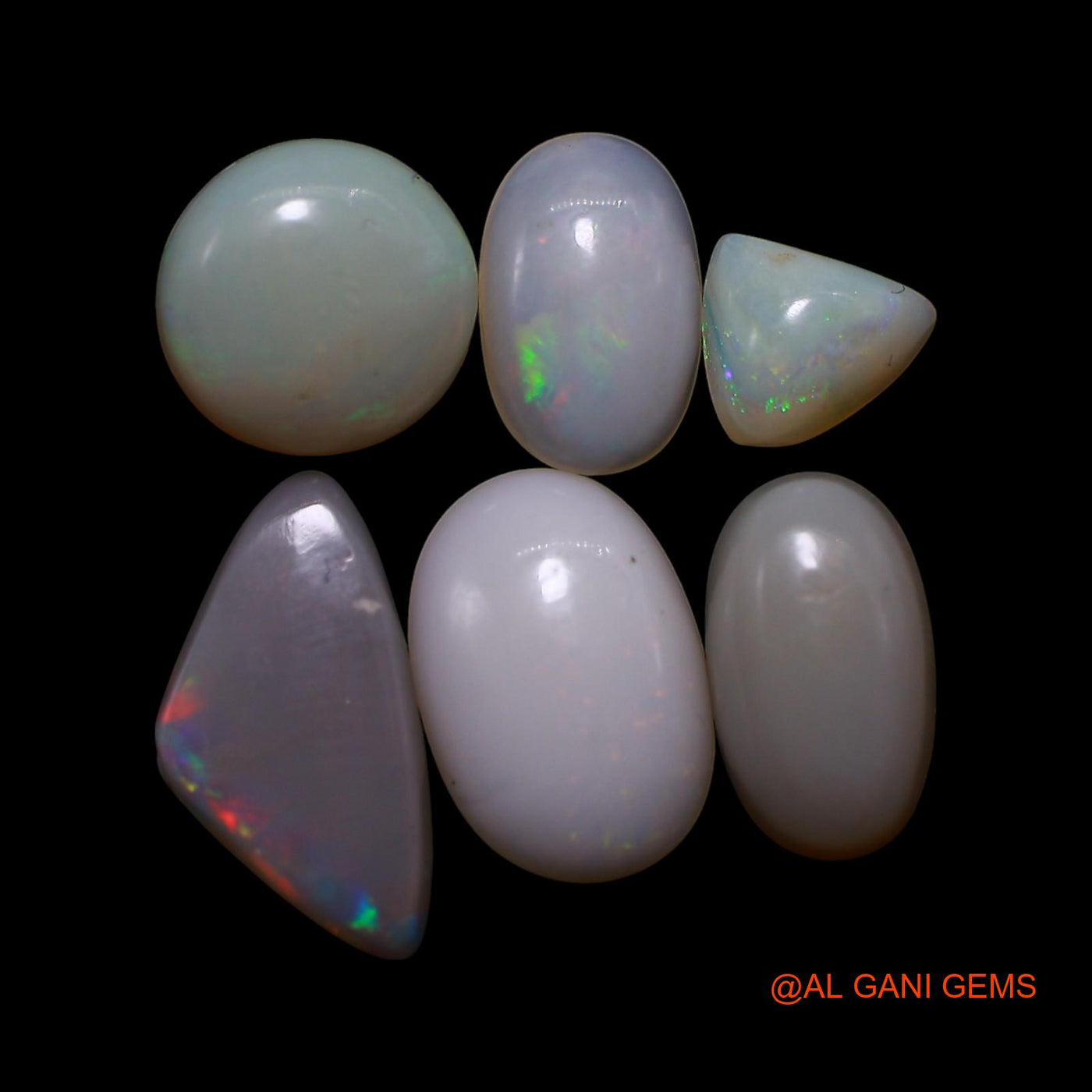 Natural Fire Opal Loose Gemstone Mix Shape Cabochon Australia 6 Pcs Wholesale Lot 6.00 Cts 5X6X2 TO 6X12X2 MM AG-774