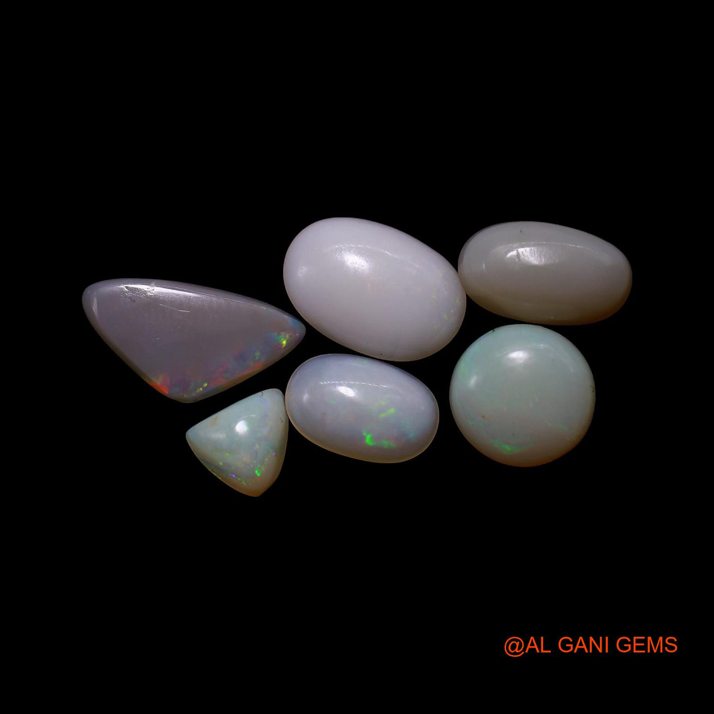 Natural Fire Opal Loose Gemstone Mix Shape Cabochon Australia 6 Pcs Wholesale Lot 6.00 Cts 5X6X2 TO 6X12X2 MM AG-774