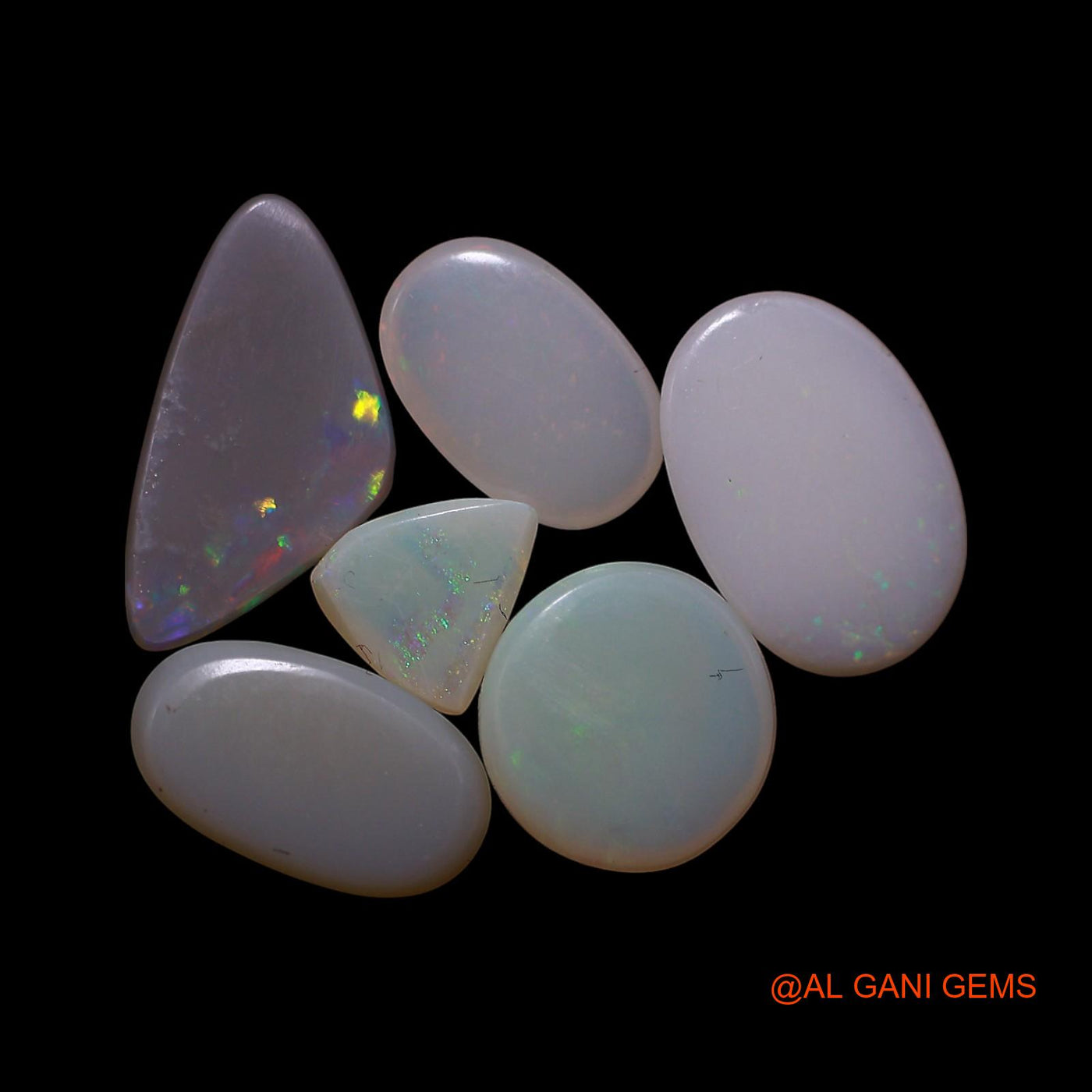Natural Fire Opal Loose Gemstone Mix Shape Cabochon Australia 6 Pcs Wholesale Lot 6.00 Cts 5X6X2 TO 6X12X2 MM AG-774