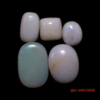 5 Pcs 4.00 Cts Natural Australian Fire Opal Loose Gemstone Mix Shape Cabochon Wholesale Lot 5X6X1 TO 8X11X1 MM AG-775