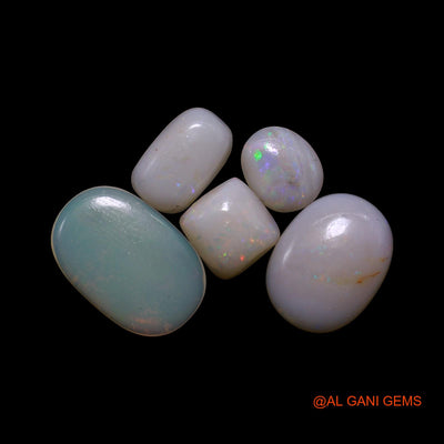 5 Pcs 4.00 Cts Natural Australian Fire Opal Loose Gemstone Mix Shape Cabochon Wholesale Lot 5X6X1 TO 8X11X1 MM AG-775