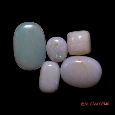 5 Pcs 4.00 Cts Natural Australian Fire Opal Loose Gemstone Mix Shape Cabochon Wholesale Lot 5X6X1 TO 8X11X1 MM AG-775